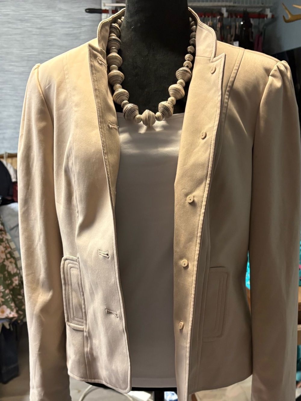 Tommy Hilfiger Cream Tailored Blazer